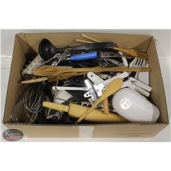 FLAT OF COMMERCIAL KITCHEN UTENSILS