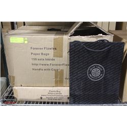 2 BOXES OF VARIOUS PAPER & PLASTIC OPAQUE GIFT BAGS