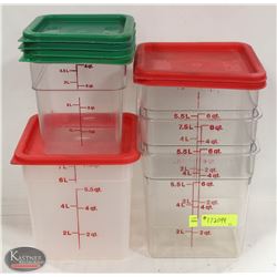 GROUP OF 6QT & 4QT INGREDIENT BINS W/ LIDS
