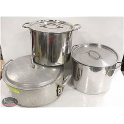 2X BOXES COMMERCIAL KITCHEN POTS W/ ASST LIDS