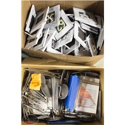 2X BOXES TABLE MENU STANDS & MINI BLACKBOARDS