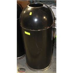ROUND BLACK TRASH CAN W/ DOME LID