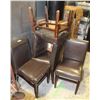 Image 1 : LOT OF 4 DARK BROWN LEATHERETTE DINING CHAIRS