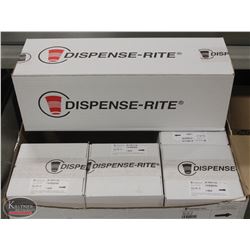LOT OF 5 DISPENSE-RITE PLASTIC CUP DISPENSER