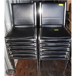 LOT OF 2 STACKS OF METAL & LEATHERETTE CHAIR