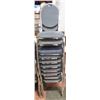 Image 1 : GROUP OF 10 STACKABLE PADDED METAL CHAIRS