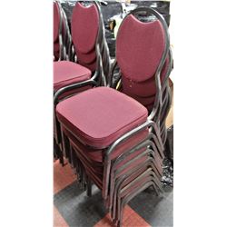 GROUP OF 9 STACKABLE PADDED METAL CHAIRS
