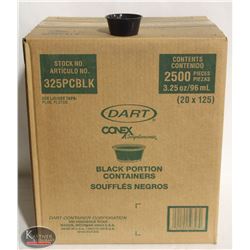 CASE OF DART 3.25 OZ DISPOSABLE BLACK PORTION CUPS
