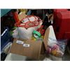 Image 1 : BOX OF EXTENTION CORD, TAPE, PACKING BLANKET, ETC