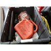 Image 2 : 2 TOTES OF DEWALT CASE, JERRY CAN, SMOKE ALARM AND MORE