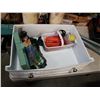 Image 2 : TRAY OF FISHING LINE, BAIT, 2 TACKLEBOXES WITH CONTENTS