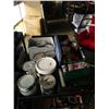 Image 1 : SHELF LOT OF PAINTING SUPPLIES AND CANS OF PAINT