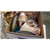 Image 2 : BOX OF CHINA, VASES, COIN BANK FIGURE, STEIN