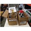 Image 1 : CANNISTER, 2 CANDLE HOLDERS AND BOX OF GLASSWARE
