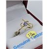 Image 2 : 10KT YELLOW GOLD 3mm GENUINE TANZANITE BABY "STAR" RING W/ APPRAISAL $1235, 0.2CTS OF TANZANITE, SIZ