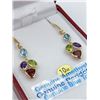 Image 2 : 10KTS YELLOW GOLD GENUINE GEMSTONE DANGLER EARRINGS W/ APPRAISAL $1550, 4.5CTS OF GEMSTONE