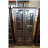 Image 2 : PINE GLASS DOOR DISPLAY CABINET