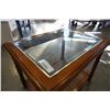 Image 2 : VINTAGE BEVELLED GLASS ENDTABLE WITH RATTAN BASE