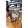 Image 8 : ROUND BOWED GLASS DISPLAY ENDTABLE WITH KEY - TOP NOT ATTACHED