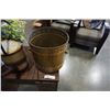 Image 2 : BRASS BUCKET AND 3 VASES WITH FLORAL DECOR