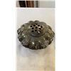 Image 2 : SILVER PLATE LIDDED DISH, AMBER GLASS LIDDED DISH, MILK GLASS TOOTHBRUSH HOLDER AND CRYSTAL TRAY