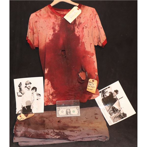 KALIFORNIA EARLY GRACE BRAD PITT SCREEN MATCHED BLOODY DEATH SCENE WARDROBE W/ STUDIO TAGS