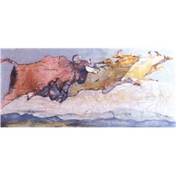 Edwin Salomon- Original Serigraph "Stampede"