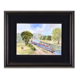 Martin Goode (1932-2002), "Berkhamsted" Framed Original Watercolor Painting, Hand Signed with Certif