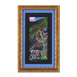Raphael Abecassis"Avram, Jacov, Rachel and Lea" Hand Signed Framed Original Painting with COA.