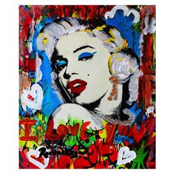 Nastya Rovenskaya- Mixed Media "Marilyn Monroe I"