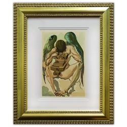 Salvador Dali- Original Color Woodcut on B.F.K. Rives Paper "Purgatory 1"