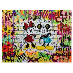 Nastya Rovenskaya- Mixed Media  Mickey & Minnie 