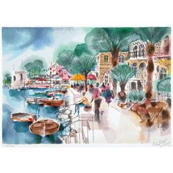 Shmuel Katz- Original Serigraph "On the Shore of the Kineret "