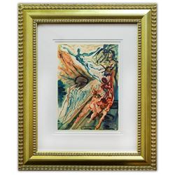 Salvador Dali- Original Color Woodcut on B.F.K. Rives Paper "Purgatory 26"