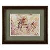 Image 1 : Marta Wiley, Framed Original Mixed Media Painting on Canvas, Thumb Printed and Hand Signed with Lett
