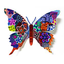 Patricia Govezensky- Original Painting on Cutout Steel "Butterfly CCXCVIII"