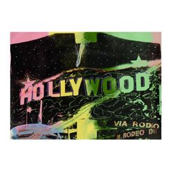 Steve Kaufman (1960-2010), "Hollywood" Hand Embellished Limited Edition Silkscreen on Canvas, TP Num