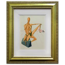 Salvador Dali- Original Color Woodcut on B.F.K. Rives Paper "Inferno 5"