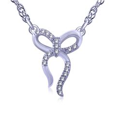 Natural 0.03 CTW Diamond Necklace 14K White Gold - REF-16X2T