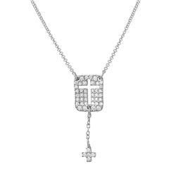 Natural 0.28 CTW Diamond Necklace 18K White Gold - REF-57H6W