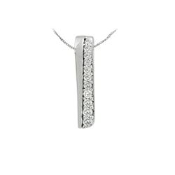 Natural 0.33 CTW Diamond Necklace 14K White Gold - REF-47Y7N