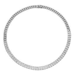 Natural 3.43 CTW Diamond Necklace 18K White Gold - REF-728M3F