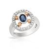 Image 1 : Natural 1.02 CTW Sapphire & Diamond Ring 18K Two Tone Gold - REF-115R2K