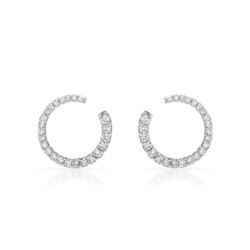 Natural 0.50 CTW Diamond Earrings 14K White Gold - REF-62R3K