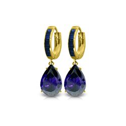 Genuine 10.60 ctw Sapphire Earrings 14KT Yellow Gold - REF-114Z5N