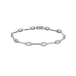 Natural 1.27 CTW Diamond & Bracelet 14K White Gold - REF-121F5M