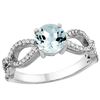 Image 1 : 1 CTW Aquamarine & Diamond Ring 14K White Gold - REF-52V2R