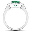 Image 2 : Natural 2.75 CTW Zambian Emerald & Diamond Ring 14K White Gold - REF-130M5T