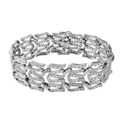 Natural 2.50 CTW Diamond Bracelet 18K White Gold - REF-544K5R