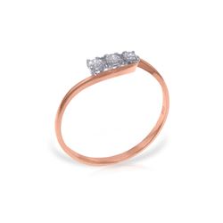 Genuine 0.15 ctw Diamond Anniversary Ring 14KT Rose Gold - REF-36X9M